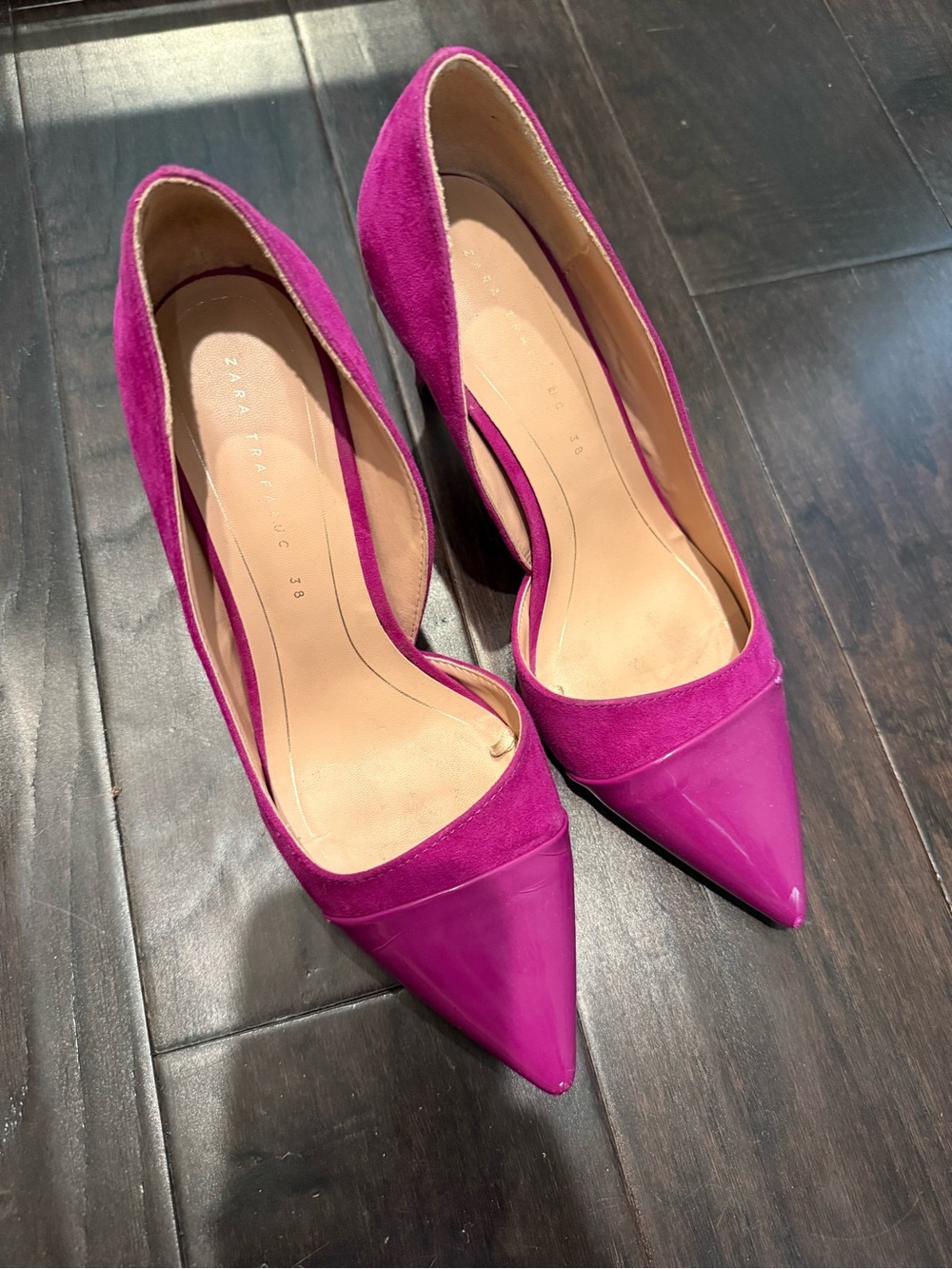 Zara Bright Fuchsia Pointed-Toe Pumps